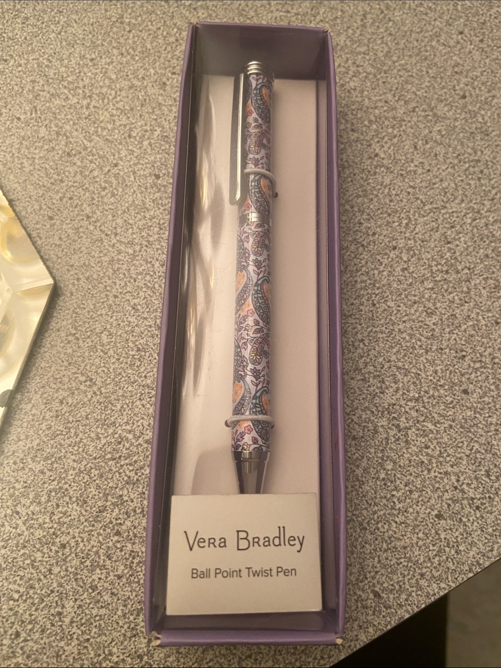 Vera Bradley Purple Paisley Twist Ballpoint Pen
